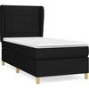 Image de vidaXL Lit boxspring avec matelas noir 100x200 cm tissu