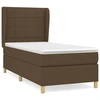 Image de vidaXL Lit boxspring avec matelas brun foncé 100x200 cm Tissu