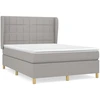 Image de vidaXL Lit boxspring avec matelas gris clair 140x200 cm Tissu