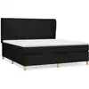 Image de vidaXL Lit boxspring avec matelas noir 160x200 cm Tissu