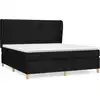 Image de vidaXL Lit boxspring avec matelas noir 180x200 cm Tissu