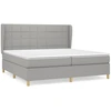 Image de vidaXL Lit boxspring avec matelas gris clair 200x200 cm Tissu