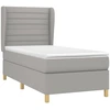 Image de vidaXL Lit boxspring avec matelas gris clair 80x200 cm Tissu