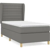Image de vidaXL Lit boxspring avec matelas gris foncé 80x200 cm Tissu