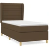 Image de vidaXL Lit boxspring avec matelas brun foncé 80x200 cm Tissu
