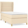 Image de vidaXL Lit boxspring avec matelas Crème 90x190 cm Tissu