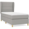 Image de vidaXL Lit boxspring avec matelas gris clair 100x200 cm Tissu