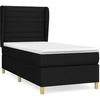 Image de vidaXL Lit boxspring avec matelas noir 100x200 cm tissu