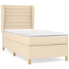 Image de vidaXL Lit boxspring avec matelas Crème 100x200 cm Tissu