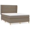 Image de vidaXL Lit boxspring avec matelas Taupe 140x190 cm Tissu