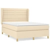 Image de vidaXL Lit boxspring avec matelas Crème 140x200 cm Tissu
