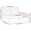 Image de vidaXL Lit boxspring avec matelas brun foncé 160x200 cm Tissu