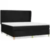 Image de vidaXL Lit boxspring avec matelas noir 180x200 cm Tissu