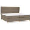 Image de vidaXL Lit boxspring avec matelas Taupe 200x200 cm Tissu