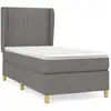 Image de vidaXL Lit boxspring avec matelas gris foncé 80x200 cm Tissu