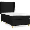 Image de vidaXL Lit boxspring avec matelas noir 80x200 cm tissu