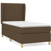 Image de vidaXL Lit boxspring avec matelas brun foncé 80x200 cm Tissu