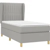 Image de vidaXL Lit boxspring avec matelas gris clair 90x190 cm Tissu