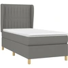 Image de vidaXL Lit boxspring avec matelas gris foncé 90x190 cm Tissu