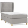 Image de vidaXL Lit boxspring avec matelas gris clair 90x200 cm Tissu