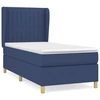Image de vidaXL Lit boxspring avec matelas bleu 100x200 cm Tissu