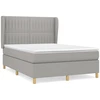 Image de vidaXL Lit boxspring avec matelas gris clair 140x190 cm Tissu