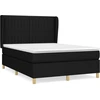 Image de vidaXL Lit boxspring avec matelas noir 140x190 cm Tissu