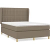 Image de vidaXL Lit boxspring avec matelas Taupe 140x190 cm Tissu