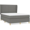 Image de vidaXL Lit boxspring avec matelas gris foncé 140x200 cm Tissu