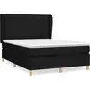 Image de vidaXL Lit boxspring avec matelas noir 140x200 cm Tissu