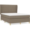 Image de vidaXL Lit boxspring avec matelas Taupe 140x200 cm Tissu
