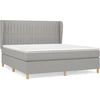 Image de vidaXL Lit boxspring avec matelas gris clair 160x200 cm Tissu