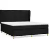 Image de vidaXL Lit boxspring avec matelas noir 180x200 cm Tissu