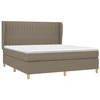 Image de vidaXL Lit boxspring avec matelas Taupe 180x200 cm Tissu
