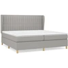 Image de vidaXL Lit boxspring avec matelas gris clair 200x200 cm Tissu