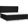 Image de vidaXL Lit boxspring avec matelas noir 200x200 cm tissu