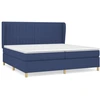 Image de vidaXL Lit boxspring avec matelas bleu 200x200 cm Tissu