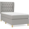 Image de vidaXL Lit boxspring avec matelas gris clair 80x200 cm Tissu