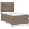 Image de vidaXL Lit boxspring avec matelas Taupe 90x190 cm Tissu