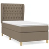 Image de vidaXL Lit boxspring avec matelas Taupe 90x200 cm Tissu