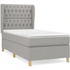 Image de vidaXL Lit boxspring avec matelas gris clair 100x200 cm Tissu