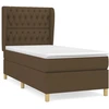 Image de vidaXL Lit boxspring avec matelas brun foncé 100x200 cm Tissu