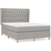 Image de vidaXL Lit boxspring avec matelas gris clair 140x190 cm Tissu