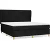 Image de vidaXL Lit boxspring avec matelas noir 180x200 cm Tissu