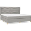 Image de vidaXL Lit boxspring avec matelas gris clair 200x200 cm Tissu
