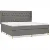 Image de vidaXL Lit boxspring avec matelas gris foncé 200x200 cm Tissu