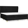 Image de vidaXL Lit boxspring avec matelas noir 200x200 cm tissu