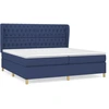 Image de vidaXL Lit boxspring avec matelas bleu 200x200 cm Tissu