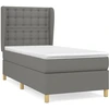 Image de vidaXL Lit boxspring avec matelas gris foncé 80x200 cm Tissu