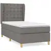 Image de vidaXL Lit boxspring avec matelas gris foncé 90x190 cm Tissu